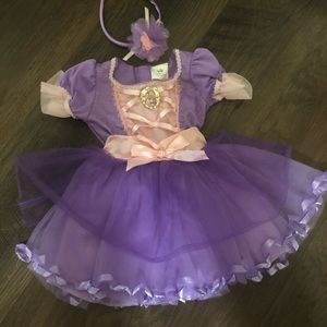 12-18 month Rapunzel dress and 6-12 month shoes